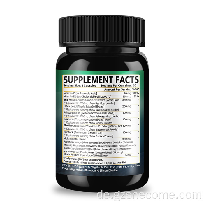 Schwarzsamenöl Haarstütze Sea Moos Supplement